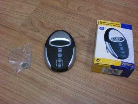 Digital countdown timer with clock and stopwatch